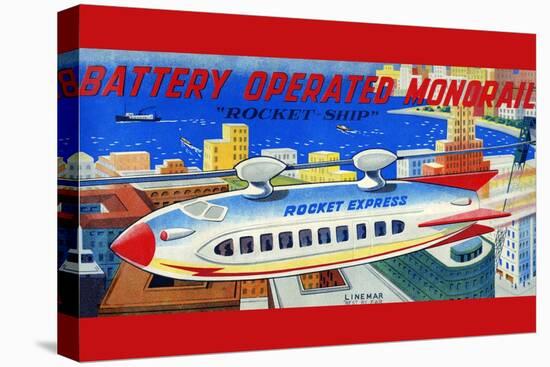 Battery Operated Monorail "Rocket Ship"-null-Stretched Canvas