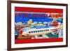 Battery Operated Monorail "Rocket Ship"-null-Framed Art Print