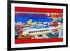 Battery Operated Monorail "Rocket Ship"-null-Framed Art Print