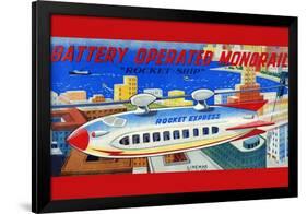 Battery Operated Monorail "Rocket Ship"-null-Framed Art Print