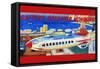 Battery Operated Monorail "Rocket Ship"-null-Framed Stretched Canvas