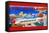 Battery Operated Monorail "Rocket Ship"-null-Framed Stretched Canvas