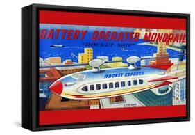 Battery Operated Monorail "Rocket Ship"-null-Framed Stretched Canvas