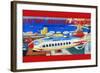 Battery Operated Monorail "Rocket Ship"-null-Framed Art Print