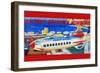 Battery Operated Monorail "Rocket Ship"-null-Framed Art Print