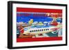 Battery Operated Monorail "Rocket Ship"-null-Framed Art Print