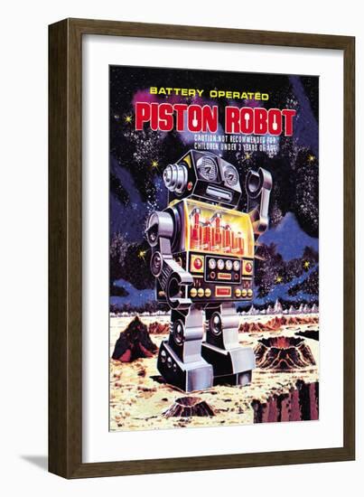 Battery Operated Piston Robot-null-Framed Art Print