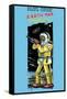 Battery Operated Remote Control Earthman-null-Framed Stretched Canvas