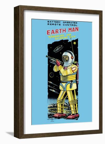 Battery Operated Remote Control Earthman-null-Framed Art Print