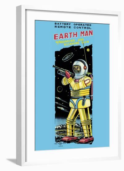 Battery Operated Remote Control Earthman-null-Framed Art Print