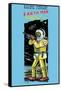 Battery Operated Remote Control Earthman-null-Framed Stretched Canvas