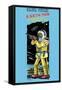 Battery Operated Remote Control Earthman-null-Framed Stretched Canvas