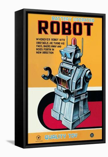 Battery Operated Robot-null-Framed Stretched Canvas