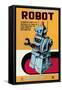 Battery Operated Robot-null-Framed Stretched Canvas