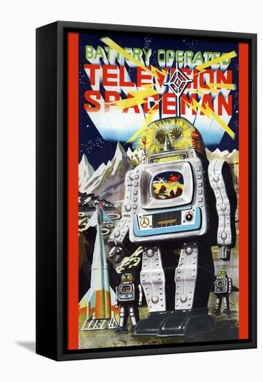 Battery Operated Television Spaceman-null-Framed Stretched Canvas