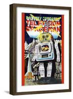 Battery Operated Television Spaceman-null-Framed Art Print