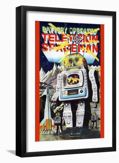 Battery Operated Television Spaceman-null-Framed Art Print