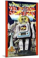 Battery Operated Television Spaceman-null-Mounted Art Print