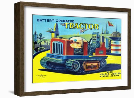 Battery Operated Tractor-null-Framed Art Print