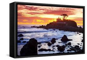 Battery Point Lighthouse at Sunset-Miles-Framed Stretched Canvas