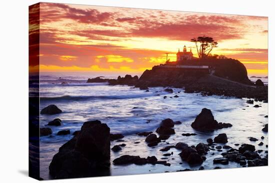 Battery Point Lighthouse at Sunset-Miles-Stretched Canvas