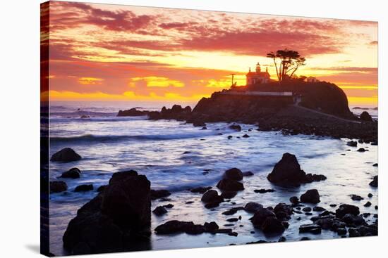 Battery Point Lighthouse at Sunset-Miles-Stretched Canvas