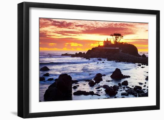 Battery Point Lighthouse at Sunset-Miles-Framed Photographic Print