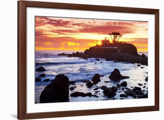 Battery Point Lighthouse at Sunset-Miles-Framed Photographic Print