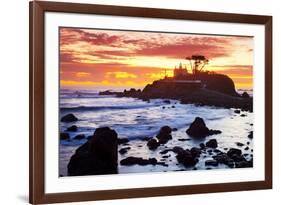 Battery Point Lighthouse at Sunset-Miles-Framed Photographic Print