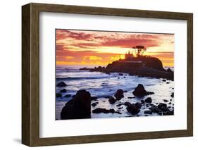 Battery Point Lighthouse at Sunset-Miles-Framed Photographic Print