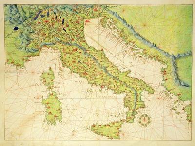 Italy, from an Atlas of the World in 33 Maps, Venice, 1st September 1553