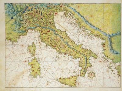 Italy, from Atlas of the World in Thirty-Three Maps, 1553
