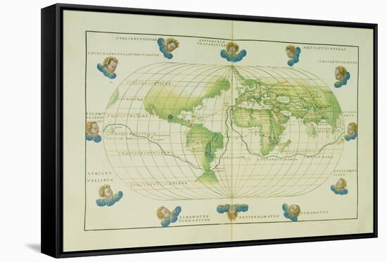 Battista Agnese: Portolan Atlas 10, Venice 1544. Depicting the Voyage of Magellan-null-Framed Stretched Canvas