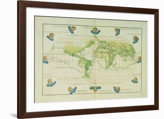 Battista Agnese: Portolan Atlas 10, Venice 1544. Depicting the Voyage of Magellan-null-Framed Giclee Print