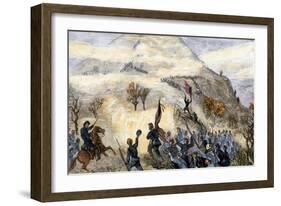 Battle Above the Clouds on Lookout Mountain, Tennessee, 1863-null-Framed Giclee Print