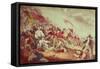 Battle at Bunker's Hill-Currier & Ives-Framed Stretched Canvas