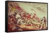 Battle at Bunker's Hill-Currier & Ives-Framed Stretched Canvas