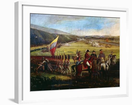 Battle at Calibio Hacienda, January 5, 1814, Painting by Jose Maria Espinosa-null-Framed Giclee Print