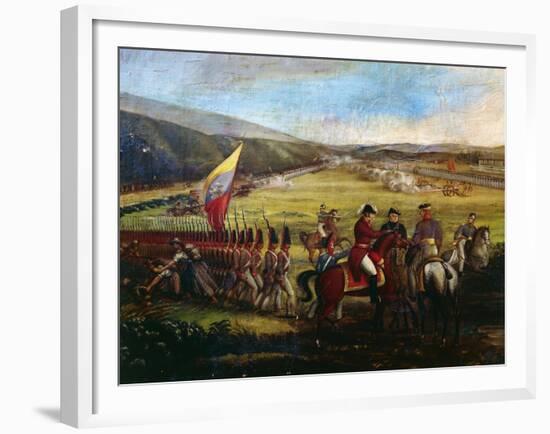 Battle at Calibio Hacienda, January 5, 1814, Painting by Jose Maria Espinosa-null-Framed Giclee Print