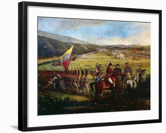 Battle at Calibio Hacienda, January 5, 1814, Painting by Jose Maria Espinosa-null-Framed Giclee Print