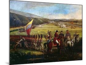Battle at Calibio Hacienda, January 5, 1814, Painting by Jose Maria Espinosa-null-Mounted Giclee Print