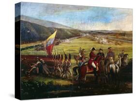 Battle at Calibio Hacienda, January 5, 1814, Painting by Jose Maria Espinosa-null-Stretched Canvas