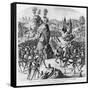 Battle at Newcastle-Upon-Tyne of the King of Scotland and Matilda, Queen of England Against Stephen-null-Framed Stretched Canvas