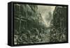 Battle at Night in Mulhausen-Felix Schwormstadt-Framed Stretched Canvas