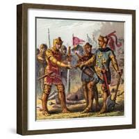 Battle at Poitiers, 1356-null-Framed Giclee Print