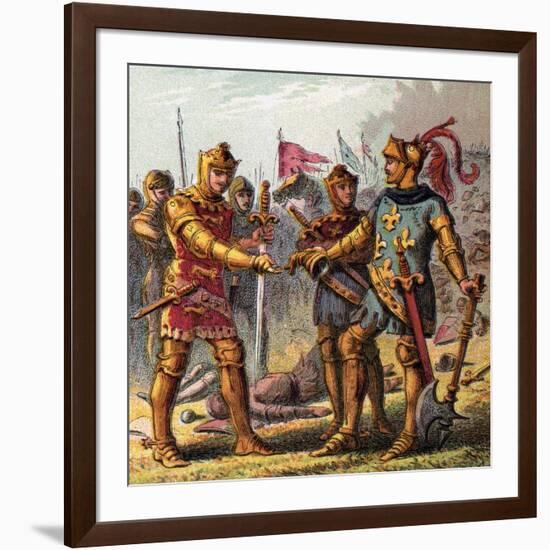 Battle at Poitiers, 1356-null-Framed Giclee Print