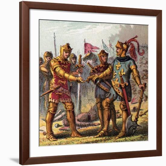 Battle at Poitiers, 1356-null-Framed Giclee Print