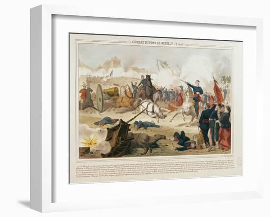 Battle at the Pont De Neuilly, 2nd April 1871-null-Framed Giclee Print