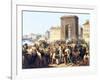 Battle at the Porte St Denis, 28th July, 1830, Paris-Hippolyte Lecomte-Framed Giclee Print