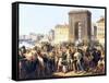 Battle at the Porte St Denis, 28th July, 1830, Paris-Hippolyte Lecomte-Framed Stretched Canvas
